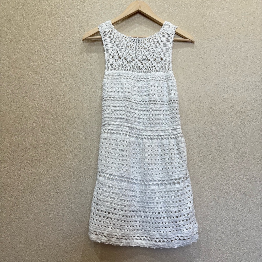 Joie Women's White Nawra Crochet Dress Size Small 100% Cotton Boho Beach Resort - Picture 10 of 10